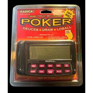 Radica Poker Handheld Game Deuces/Draw/Lobal 3-In-1 Protective Lid Extra Large L